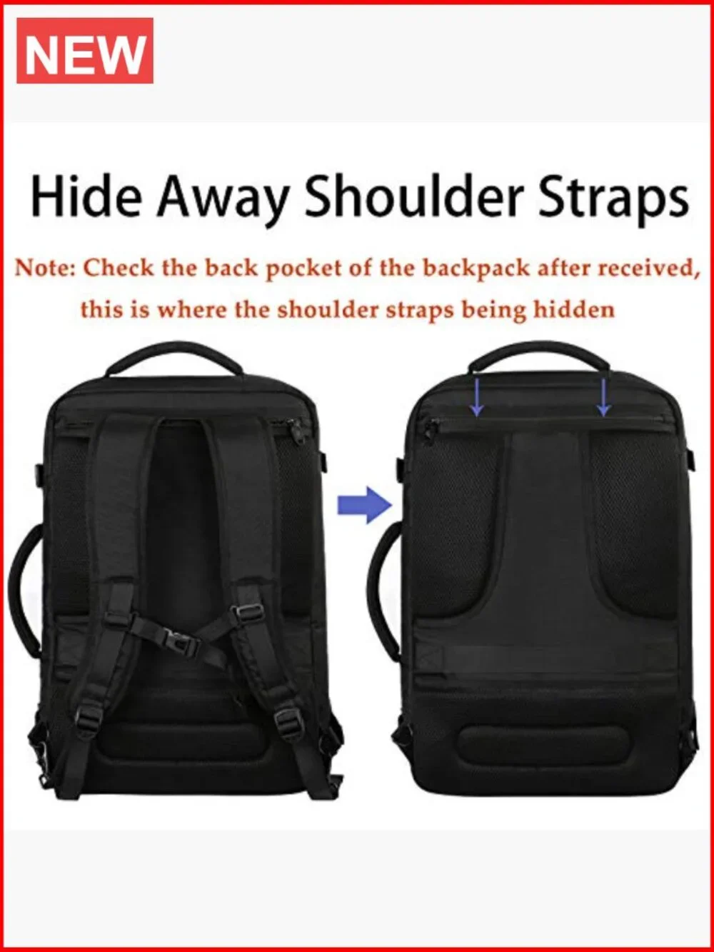 Extra Large Travel Backpack Expandable 40L Carry On Weekender Water Resistant